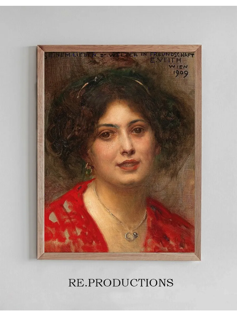 Portrait of a Young Woman in a Red Dress
