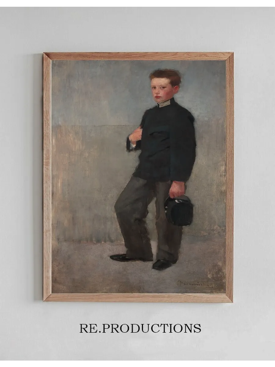 Portrait of a Boy in Middle School Uniform