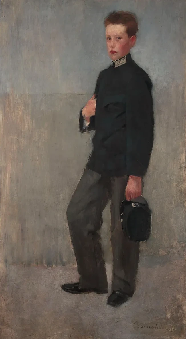 Portrait of a Boy in Middle School Uniform