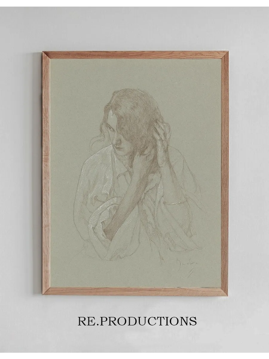 Portrait of a Girl with Hands in Hair