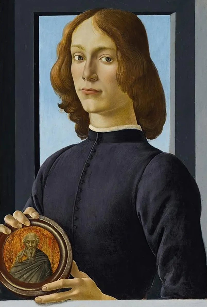 Portrait of a Young Man Holding a Roundel