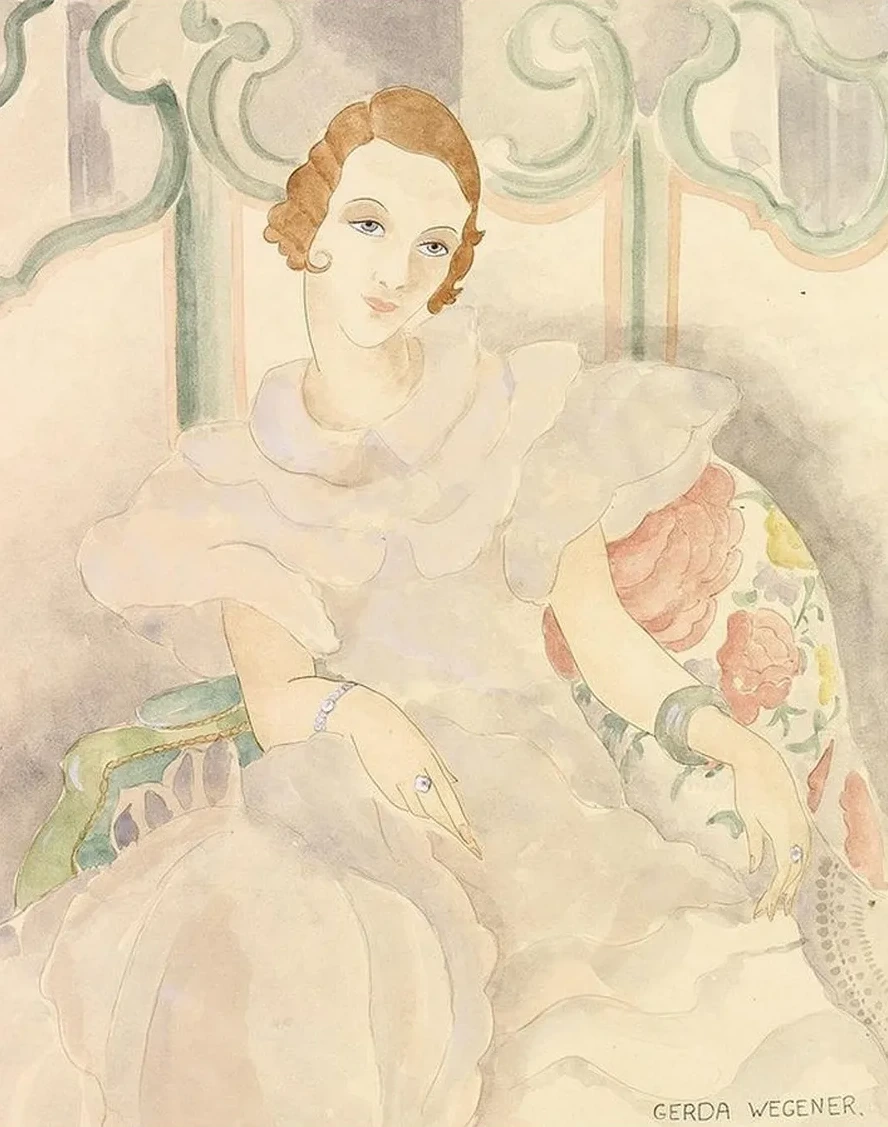 Portrait of a Young Woman in a White Dress