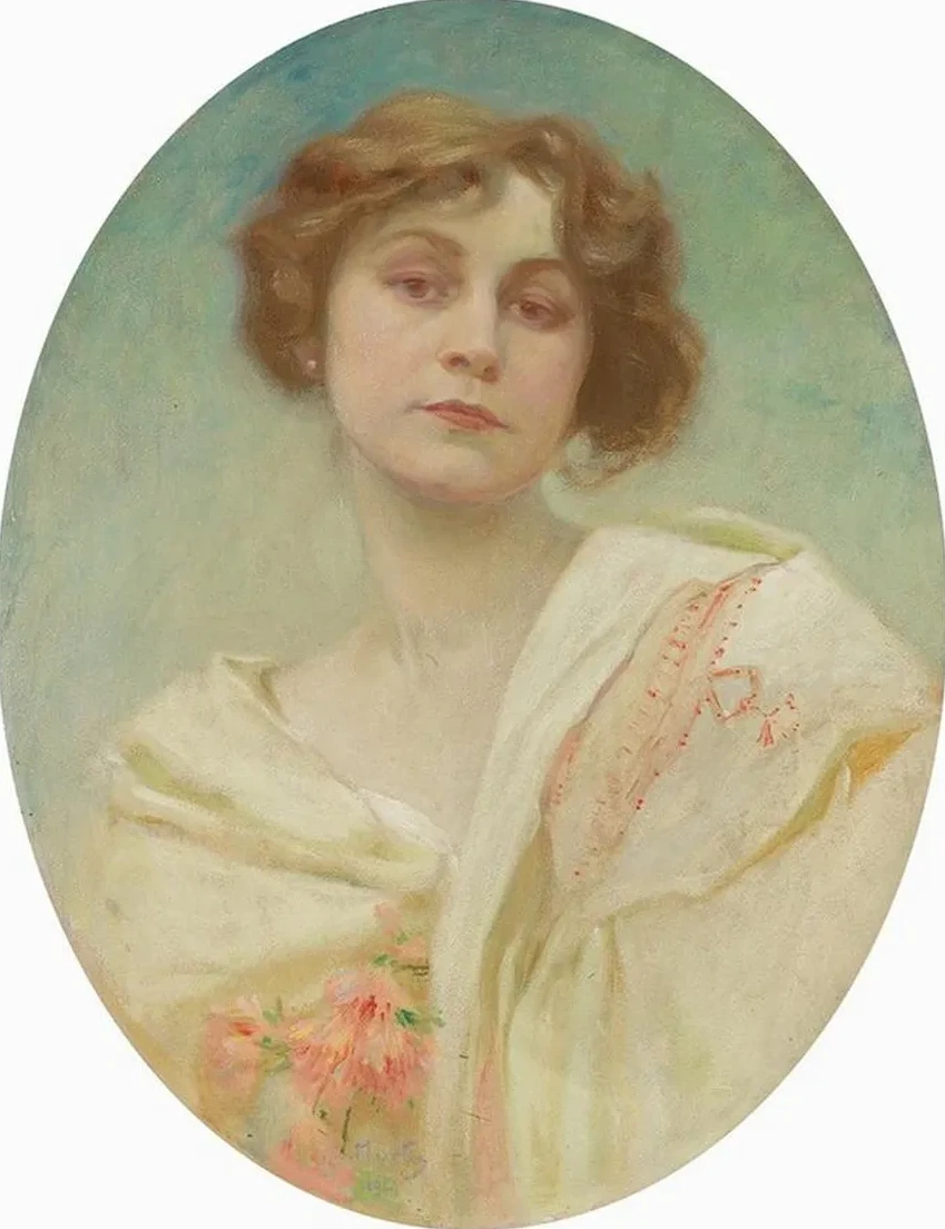 Portrait of a Young Woman in Folk Costume