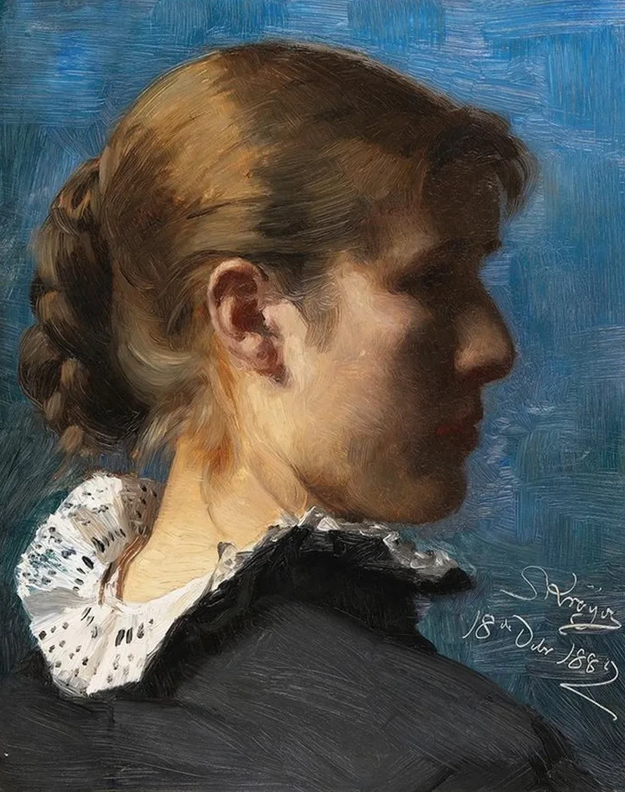 Portrait of a Young Woman in Profile
