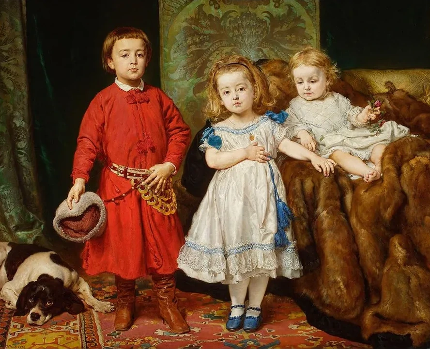 Portrait of Artist's Three Children, Tadeusz, Helena and Beata