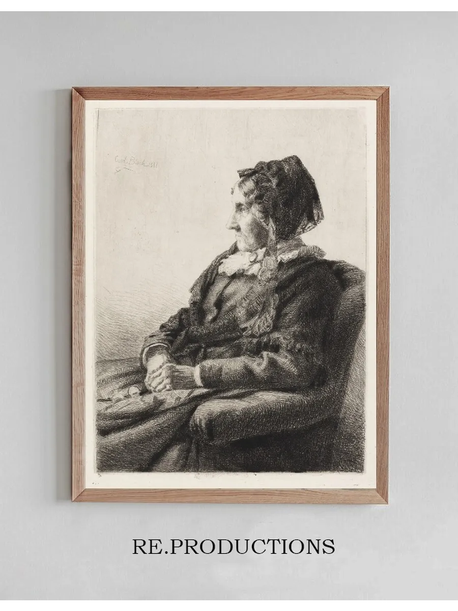 Portrait of the Artist's Mother, Mrs. Ida Emilie Ulrikke Henriette Bloch, N E Weitzmann