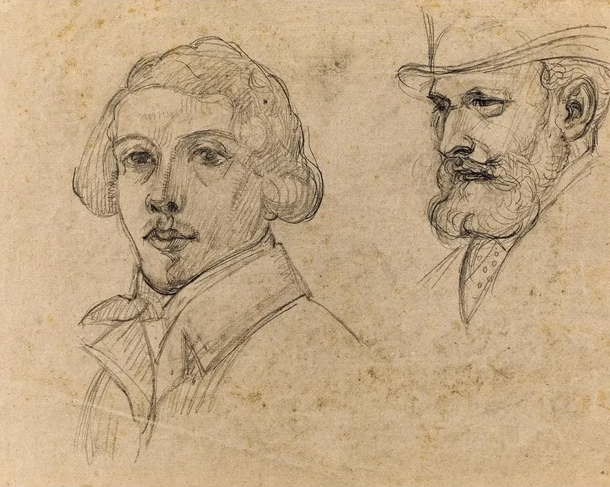 Portraits Des Peintres Edouard Manet et Th Odore Chasseriau
