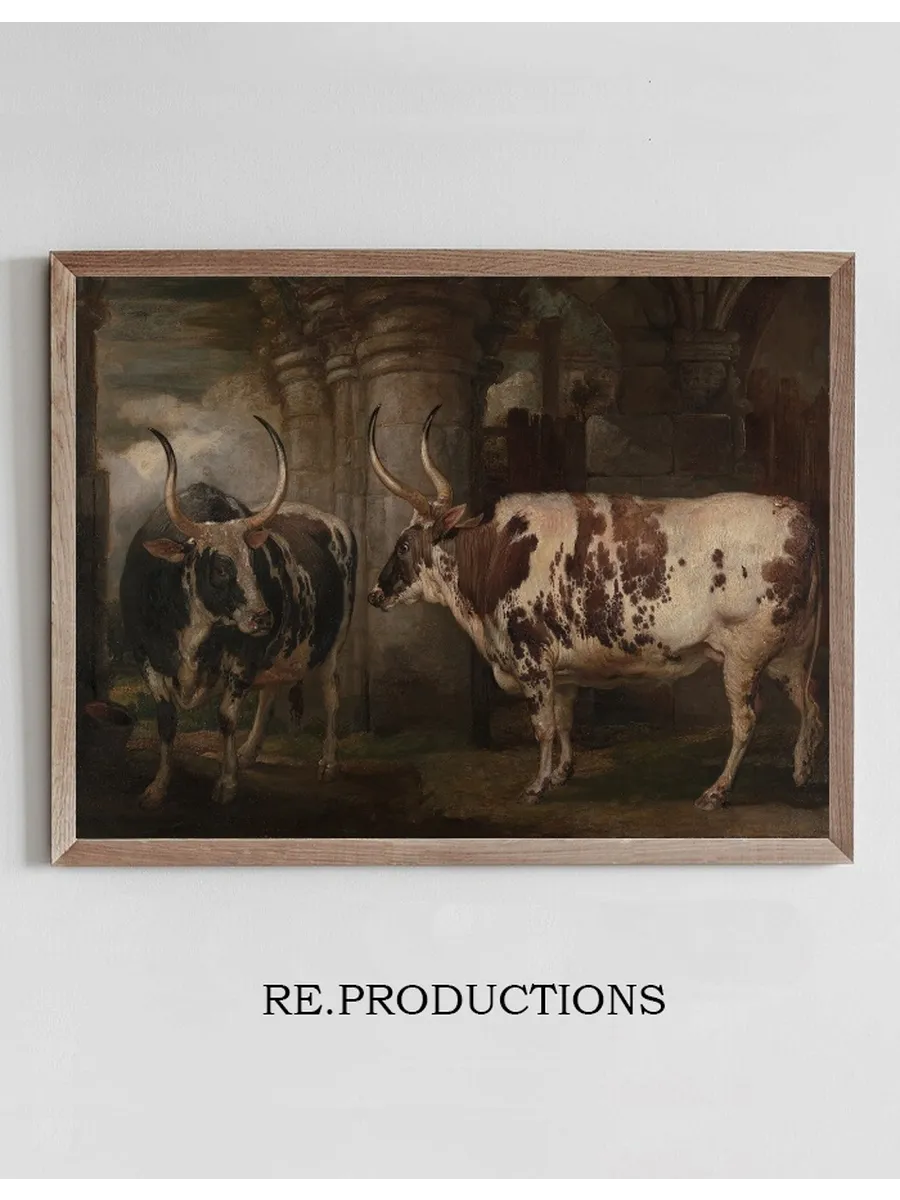 Portraits of Two Extraordinary Oxen, the Property of the Earl of Powis