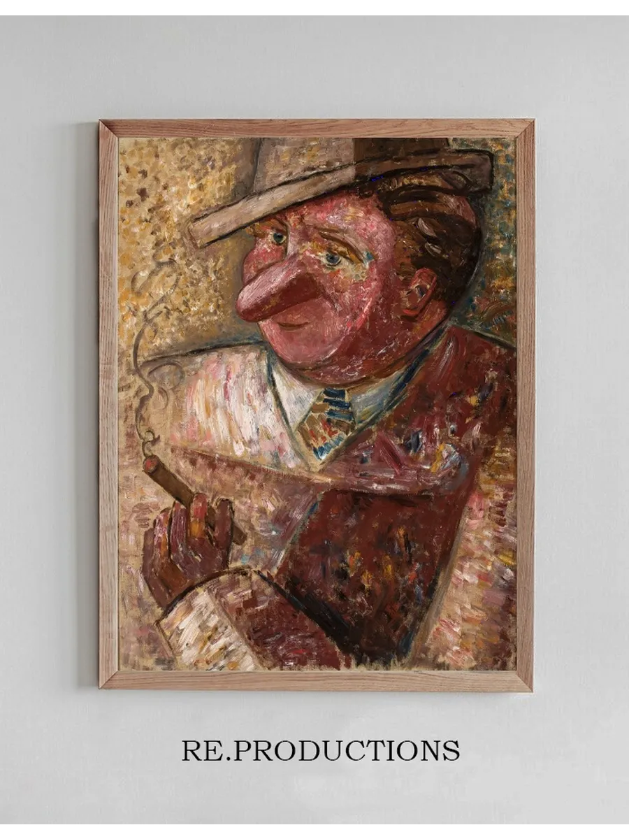 Portret M Czyzny W Kapeluszu Z Cygarem
