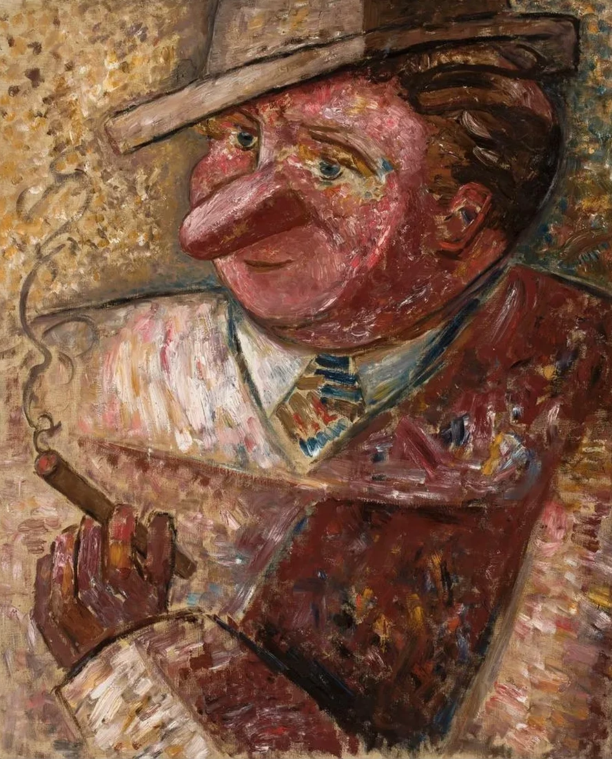 Portret M Czyzny W Kapeluszu Z Cygarem