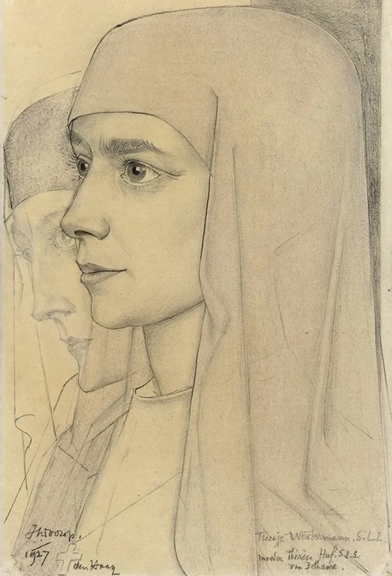 Portret van Treesje Westermann, Moeder Th r se Huf van Bethani