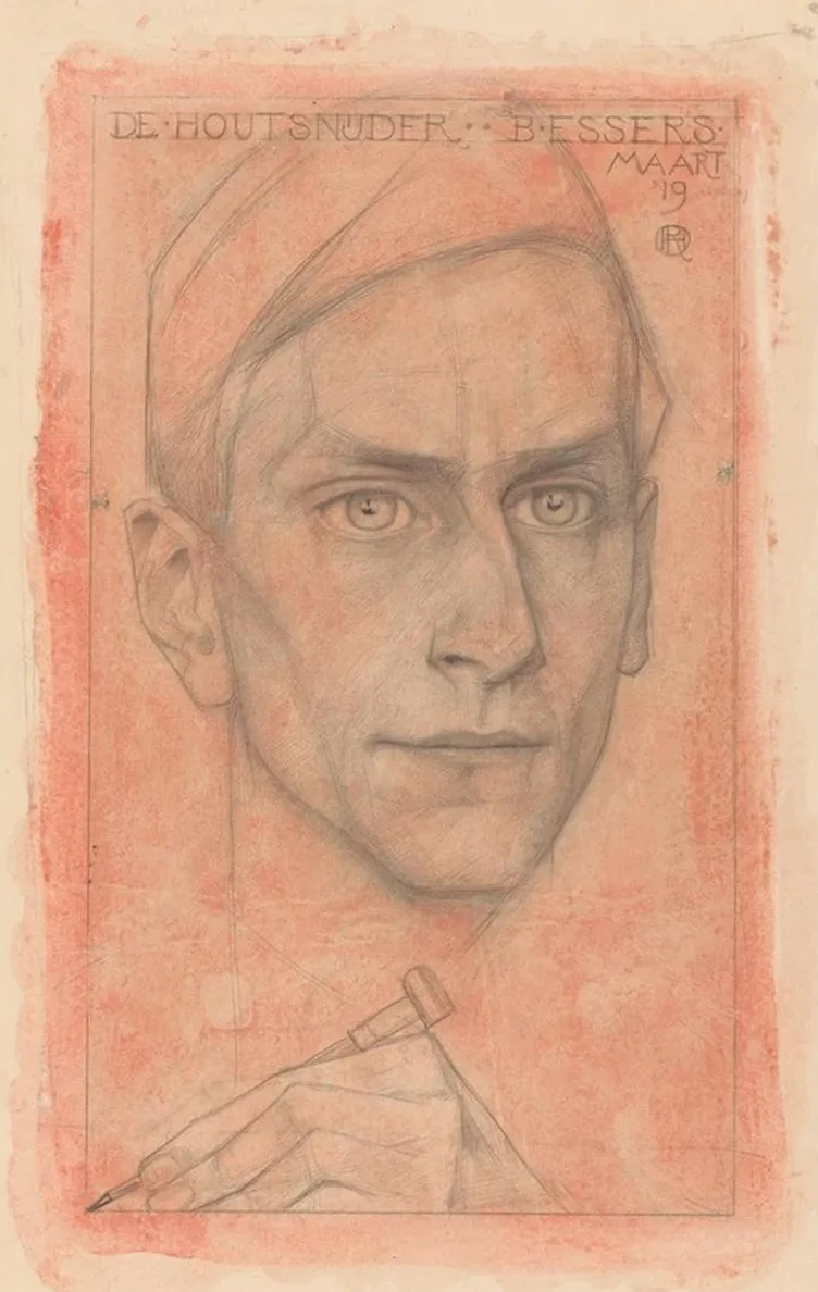 Portret van de Houtsnijder B. Essers