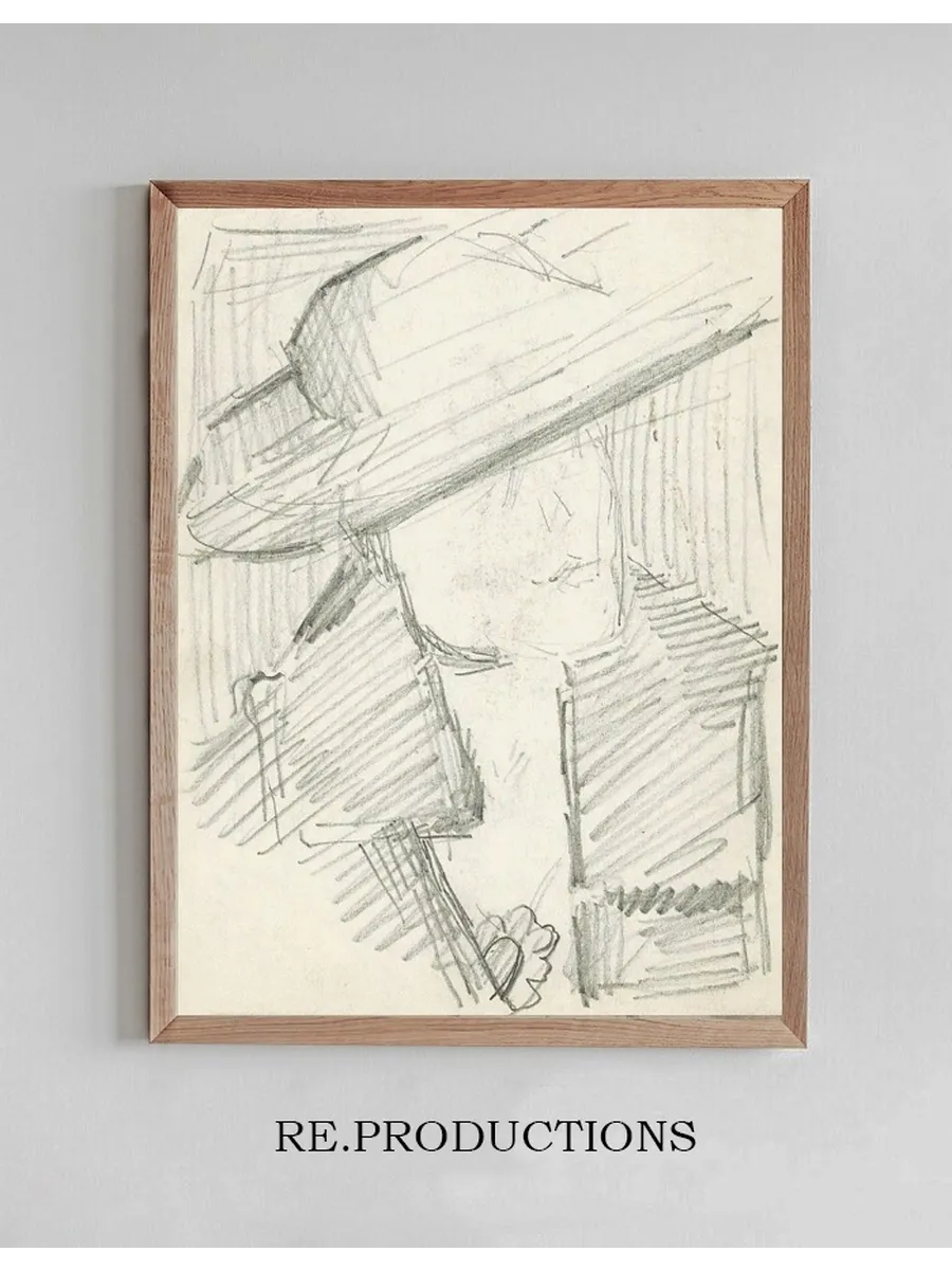 Portret van Een Vrouw Met Een Hoed