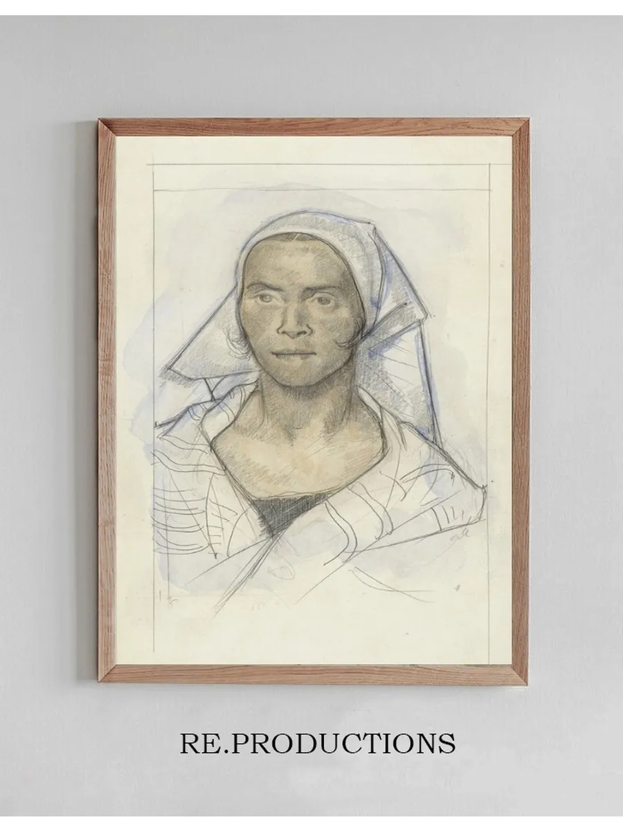 Portret van Een Vrouw Met Hoofddoek