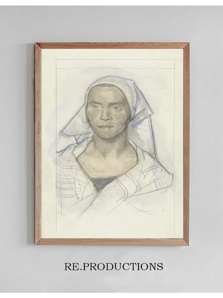 Portret van Een Vrouw Met Hoofddoek