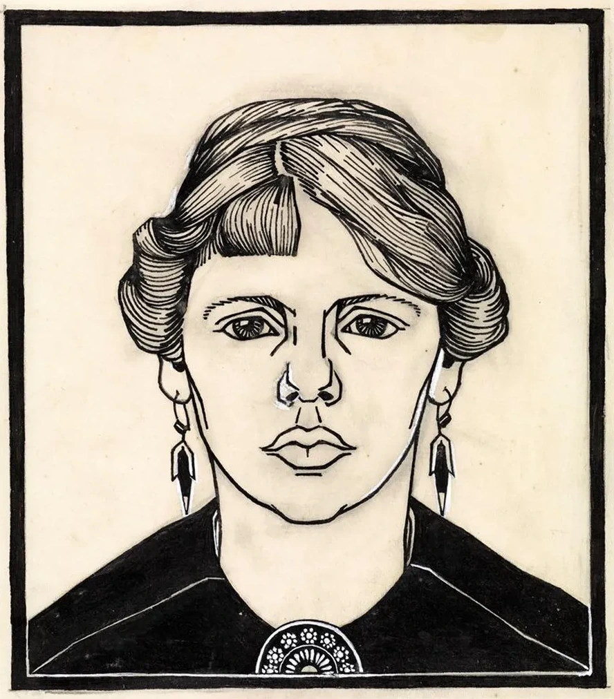 Portret van Een Vrouw, van Voren