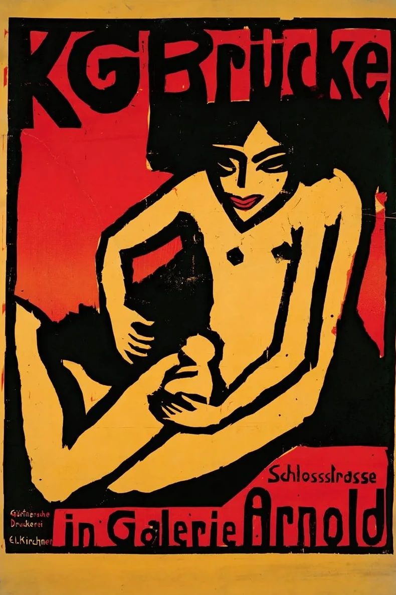 Poster for the Exhibition for the Artists Group Die Br Cke at the Arnold Gallery Dresden
