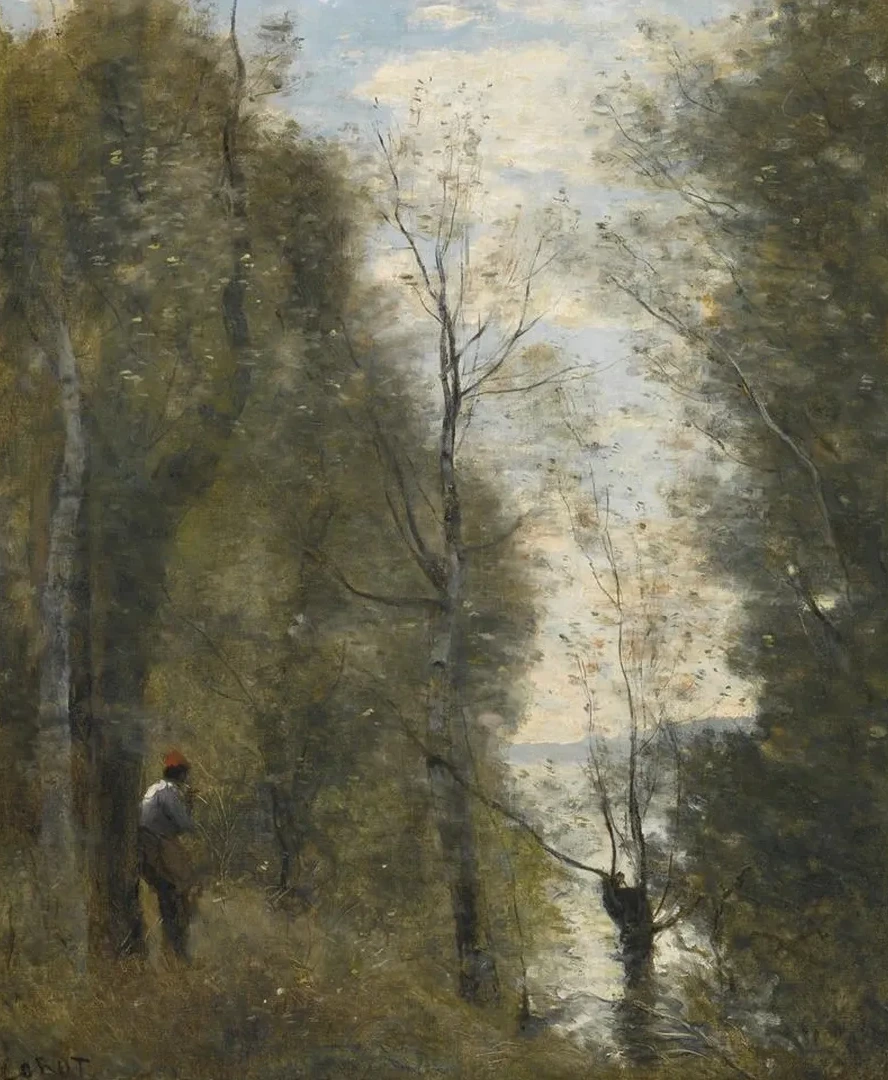 Prairies Inond Es Vues a Travers la Feuillee