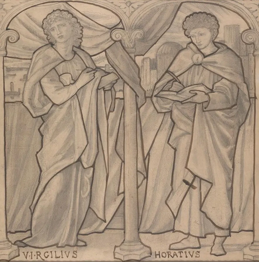 Preparatory Design for a Stained Glass Window, Virgil and Horace