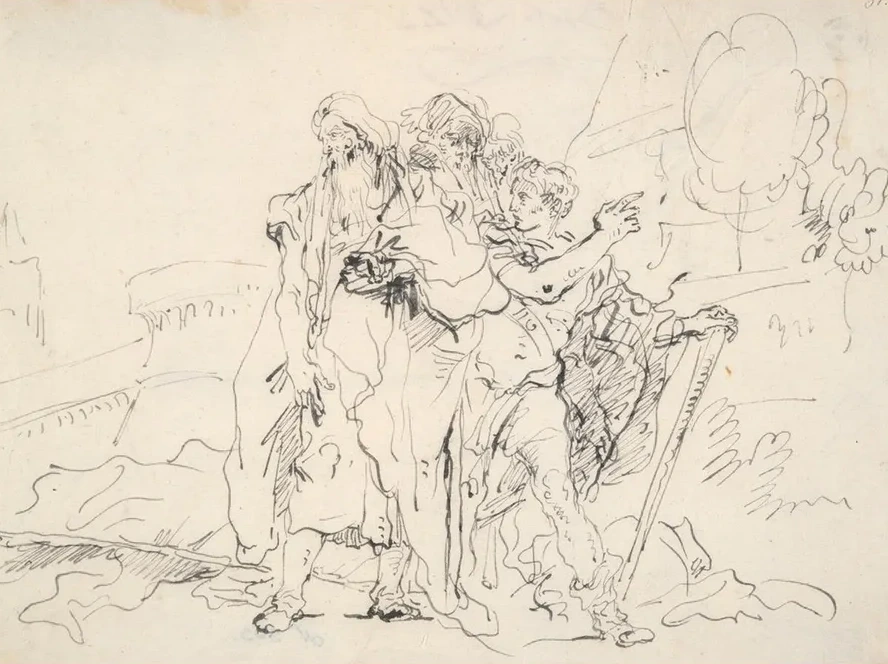 Priam and Companions Outside the Walls ofTroy