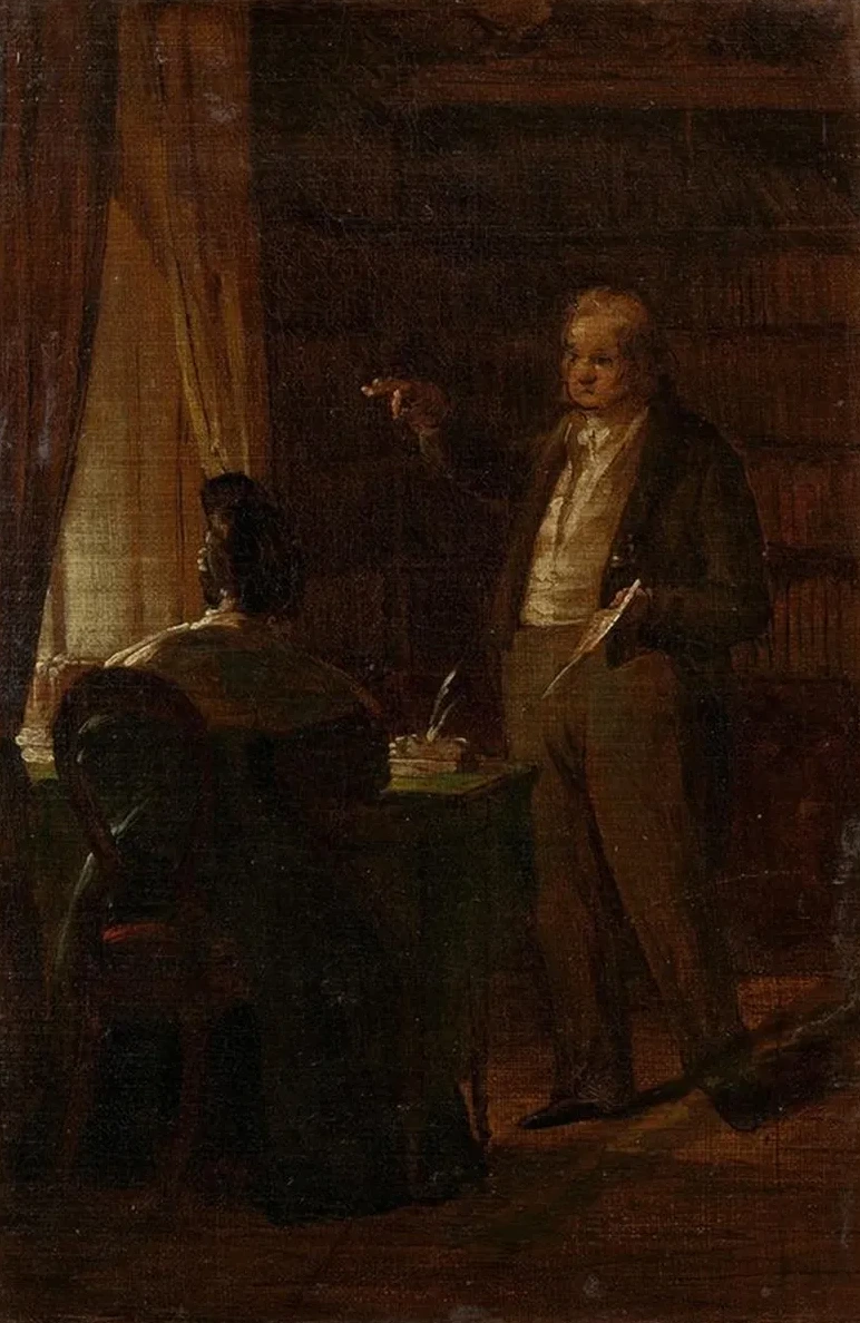 Prof. Dr. Ignaz Rudolf Bischoff von Altenstern, Seiner Gattin Johanna Diktierend