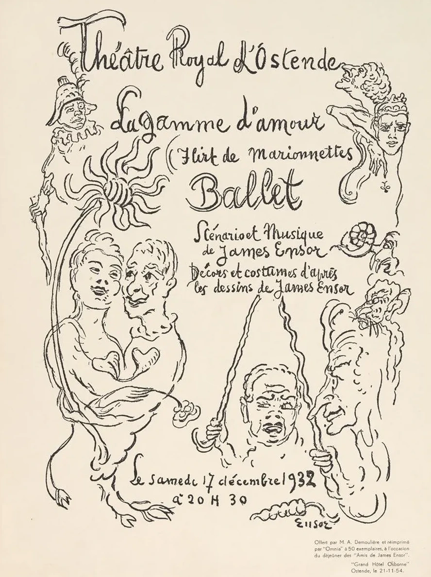 Programma van de Opvoering van Het Ballet la Gamme D Amour Schouwburg Oostende 17 December 1932