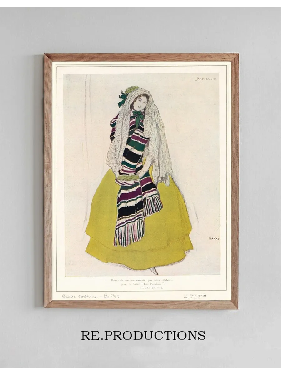 Projet de Costume Ex Cut Par L on Bakst Pour le Ballet les Papillons