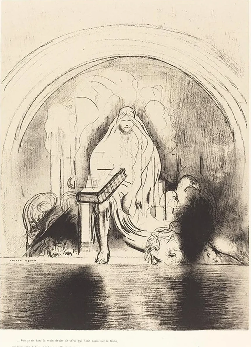 Puis Je Vis, Dans la Main Droite de Celui Quietait Assis Sur le Trone, Un Livre Ecritdedans et Dehors, Scelle