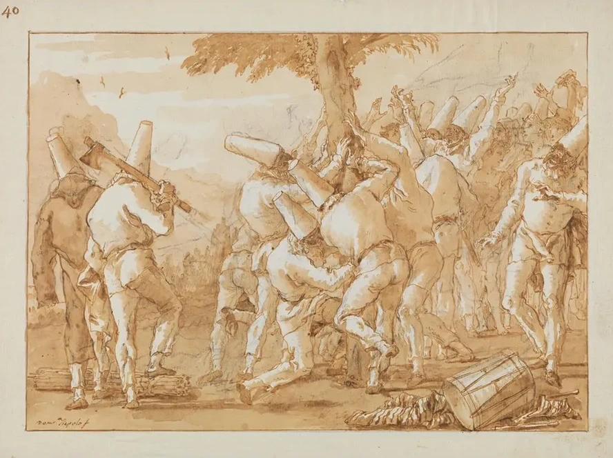 Punchinellos Felling (or Planting) a Tree