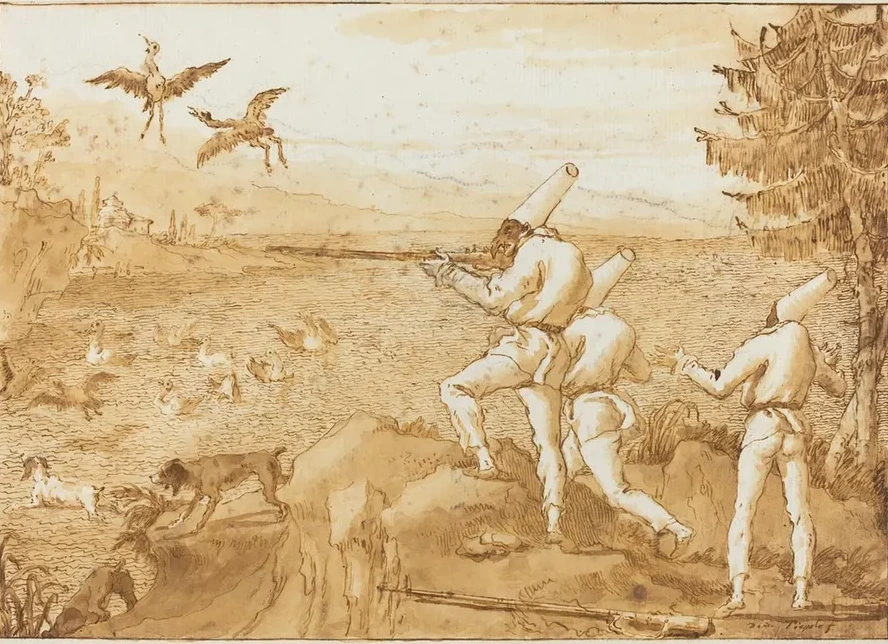 Punchinellos Hunting Waterfowl