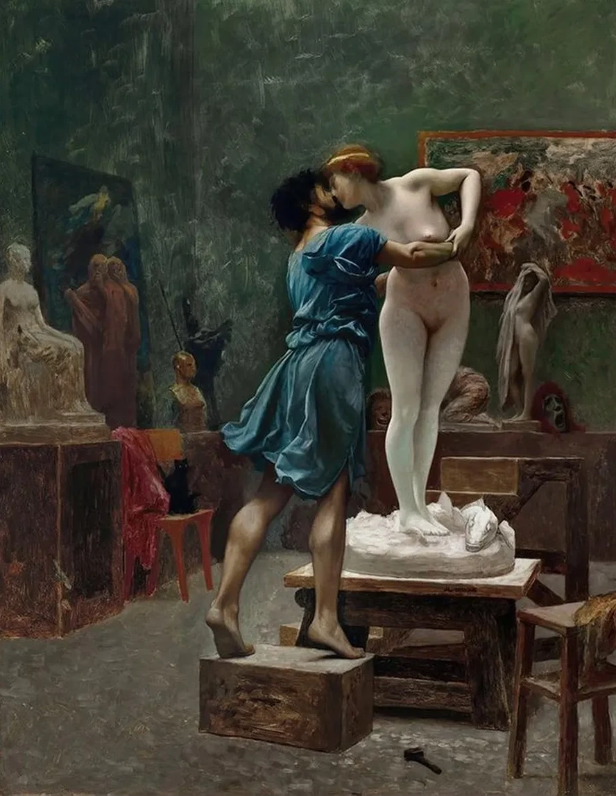 Pygmalion et Galat E, Esquisse L Huile