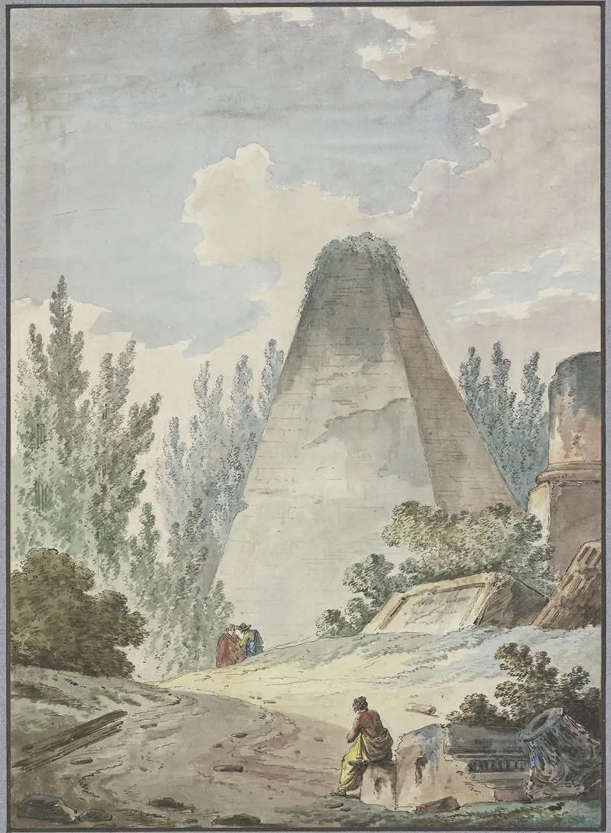 Pyramide Mit Abgebrochener Spitze in Antiker Tr Mmerlandschaft