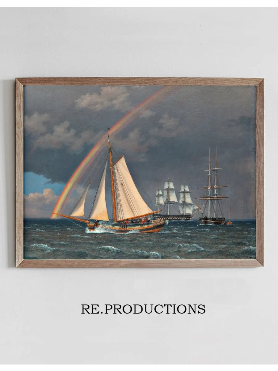 Rainbow at Sea and a Crossing Hunt with Other Ships