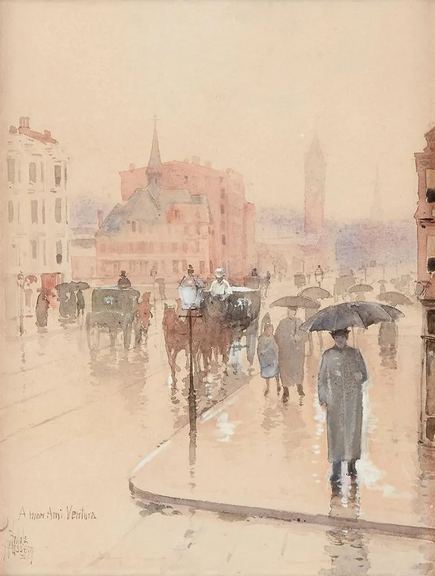 Rainy Day, Columbus Avenue, Boston