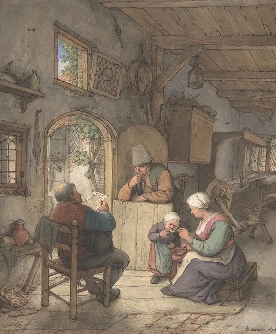 Reading the News at the Weavers Cottage