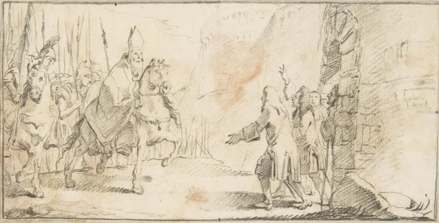 Reception of a Bishop Leading an Army at a City Gate