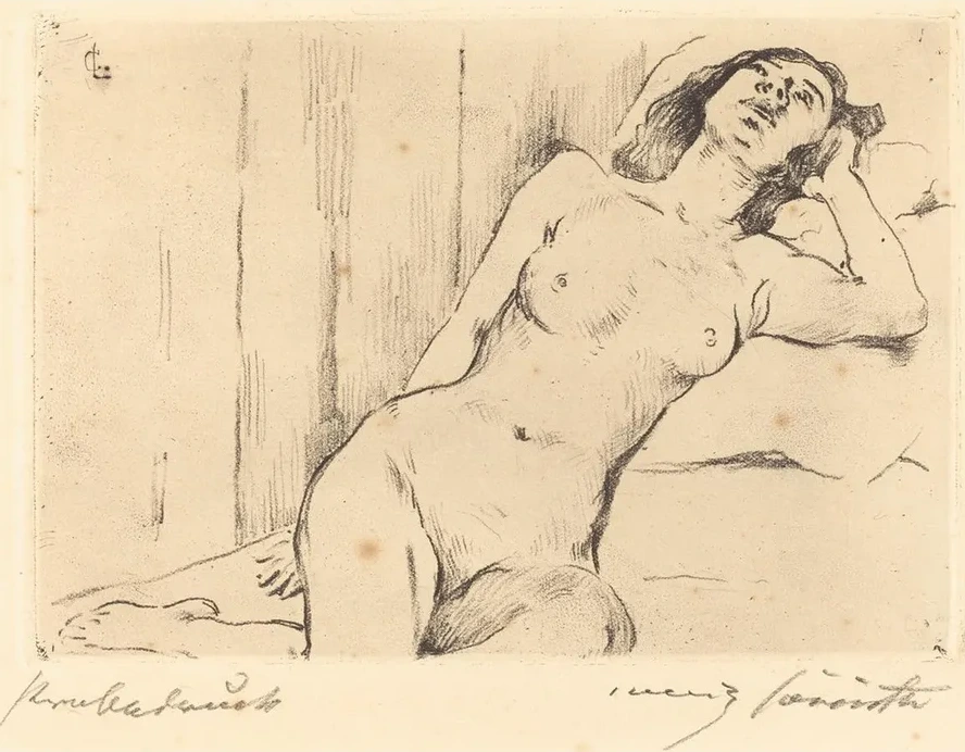 Reclining Female Nude (Ruhende Dreiviertel Akt)