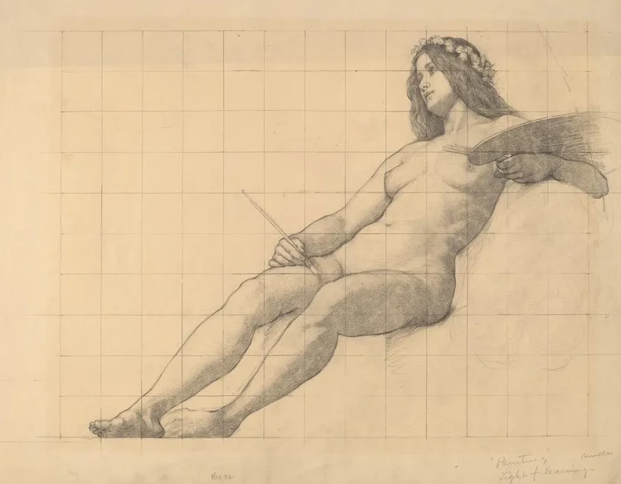 Reclining Female Nude Study for Painting
