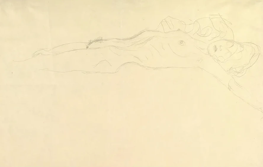 Reclining Nude with Outstretched Left Arm