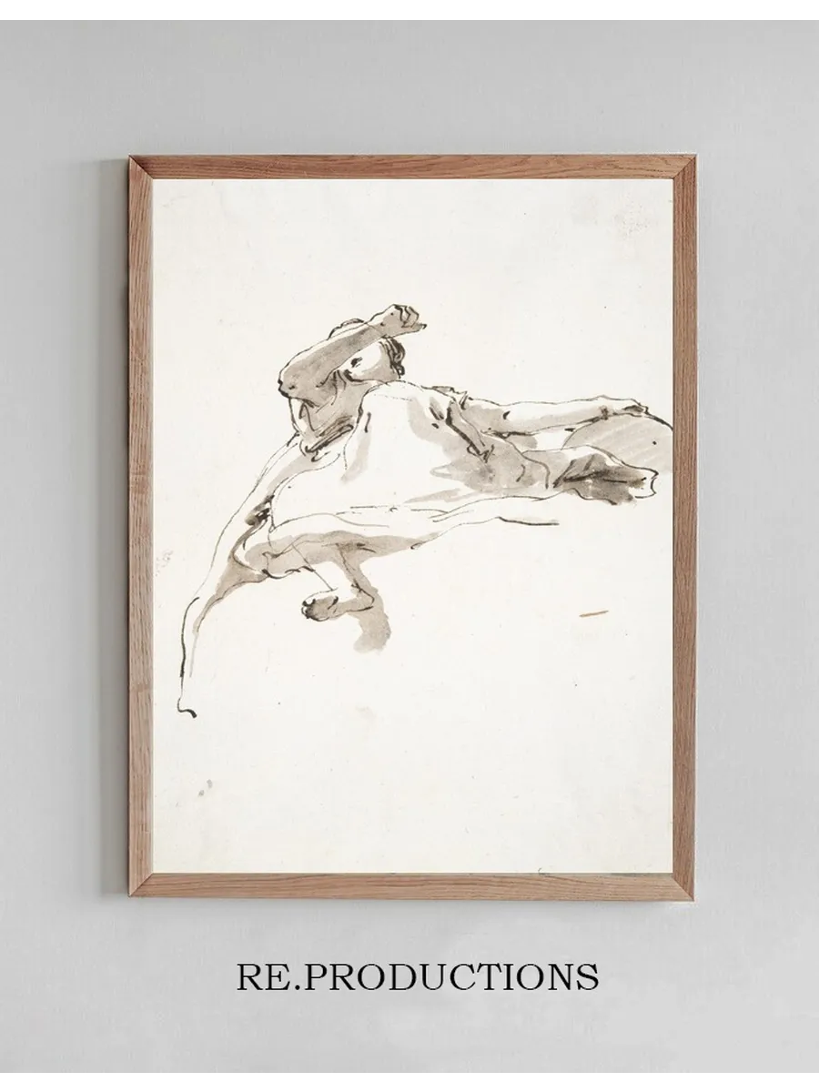 Reclining Female Figure, Left Hand Resting on Globe, Right Arm Raised in Front of Face, Seen Frombelow