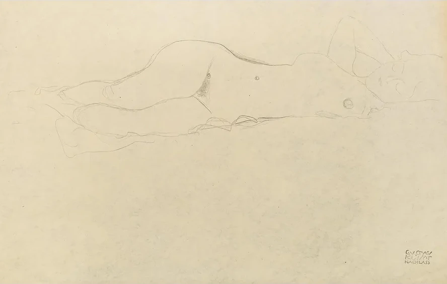 Reclining Female Nude with Her Hands Behind Her Head