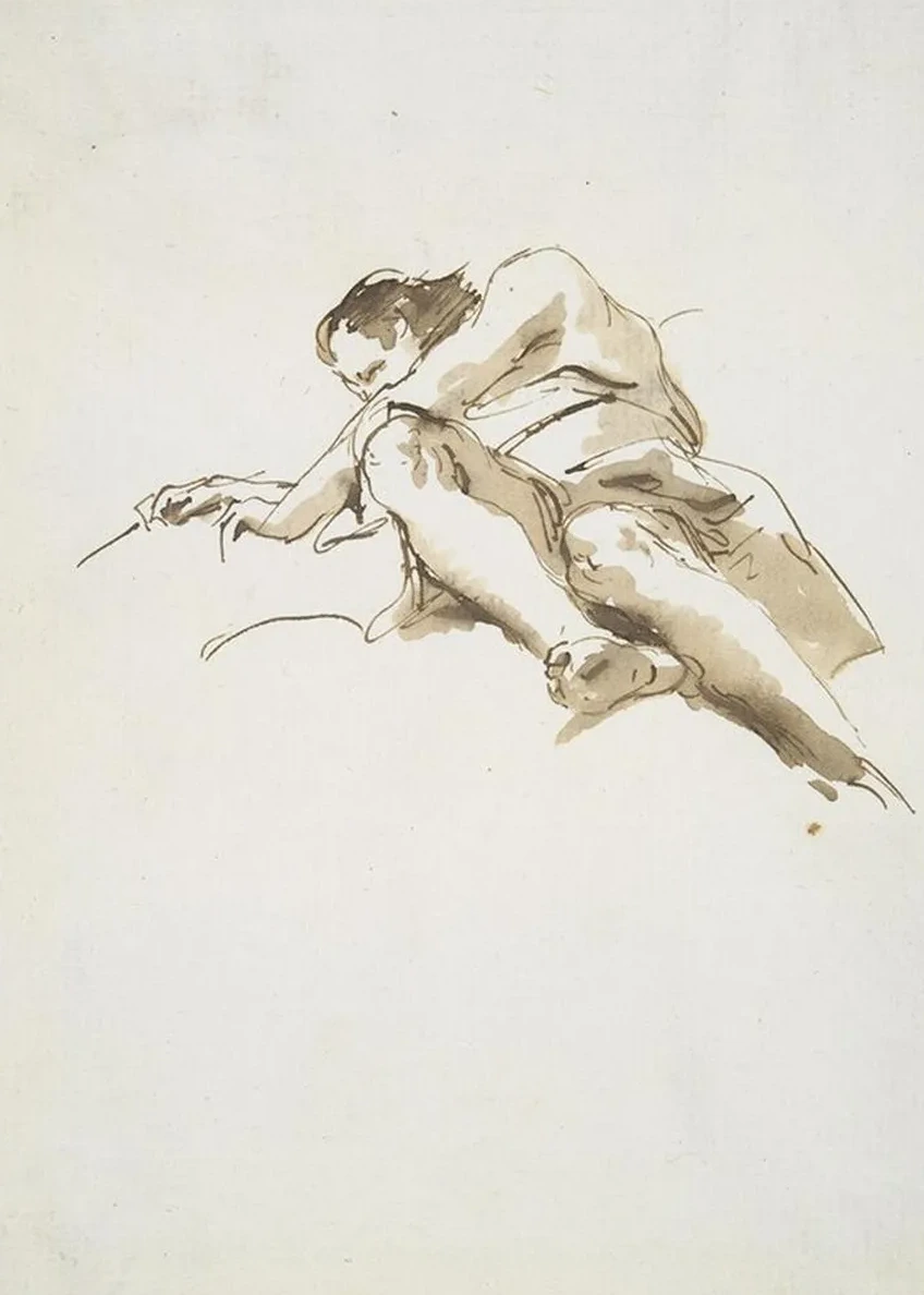 Reclining Male Figure Seen Frombelow
