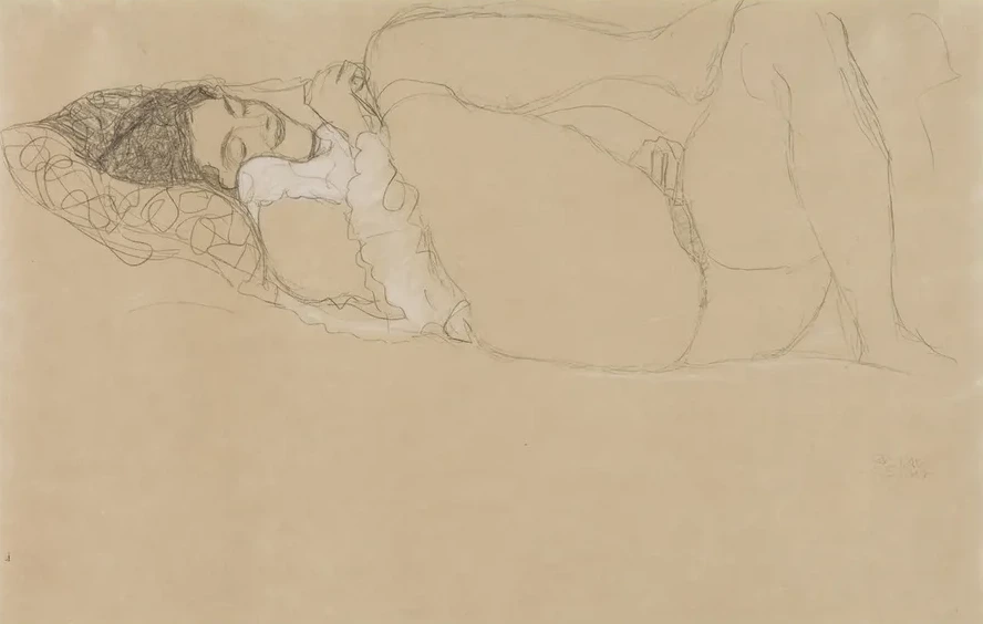 Reclining Semi - Nude Facing Left