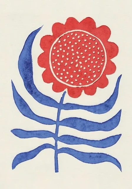 Red Flower Lino