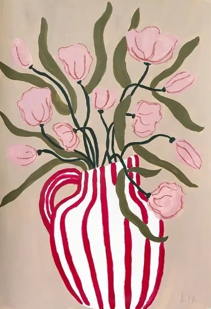 Red Stripe Vase