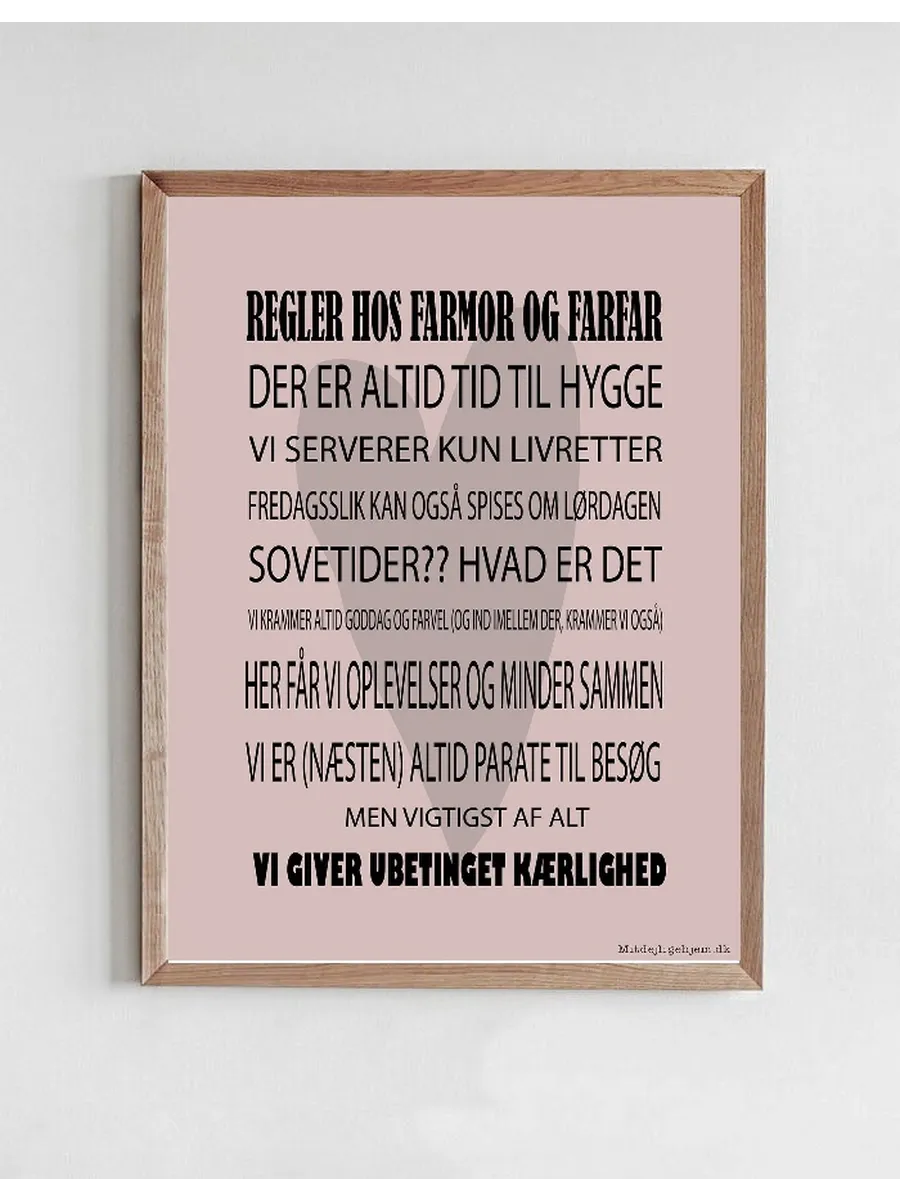 Regler Hos Farmor Og Farfar - Rosa