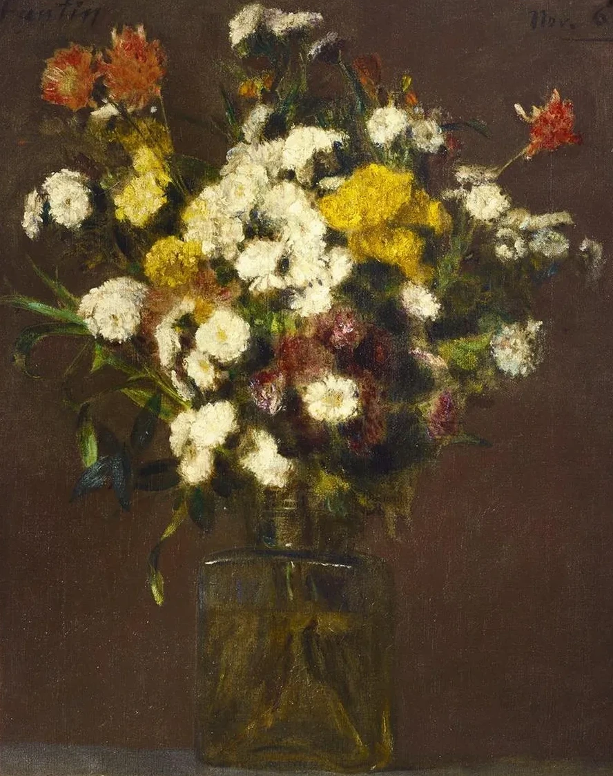 Reines Marguerites et Fleurs Diverses Dans Un Vase