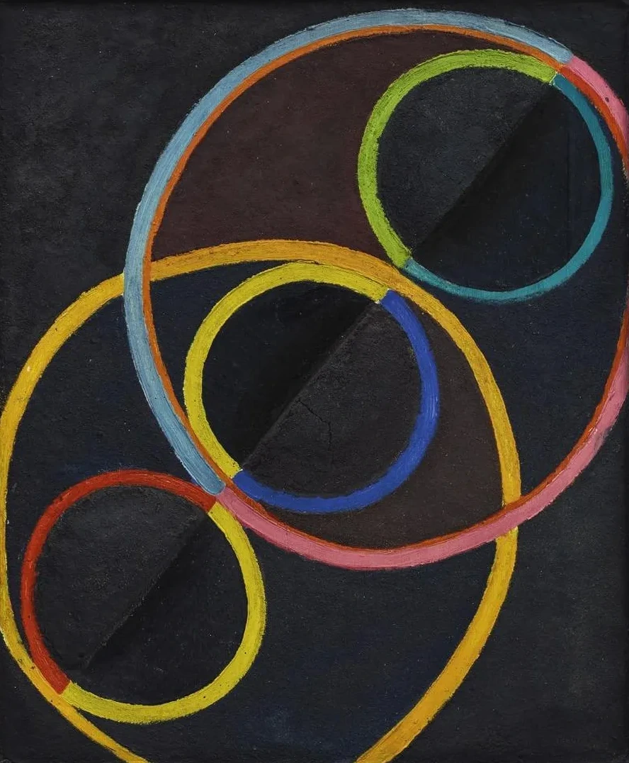 Relief Noir Avec Des Cercles de Couleur