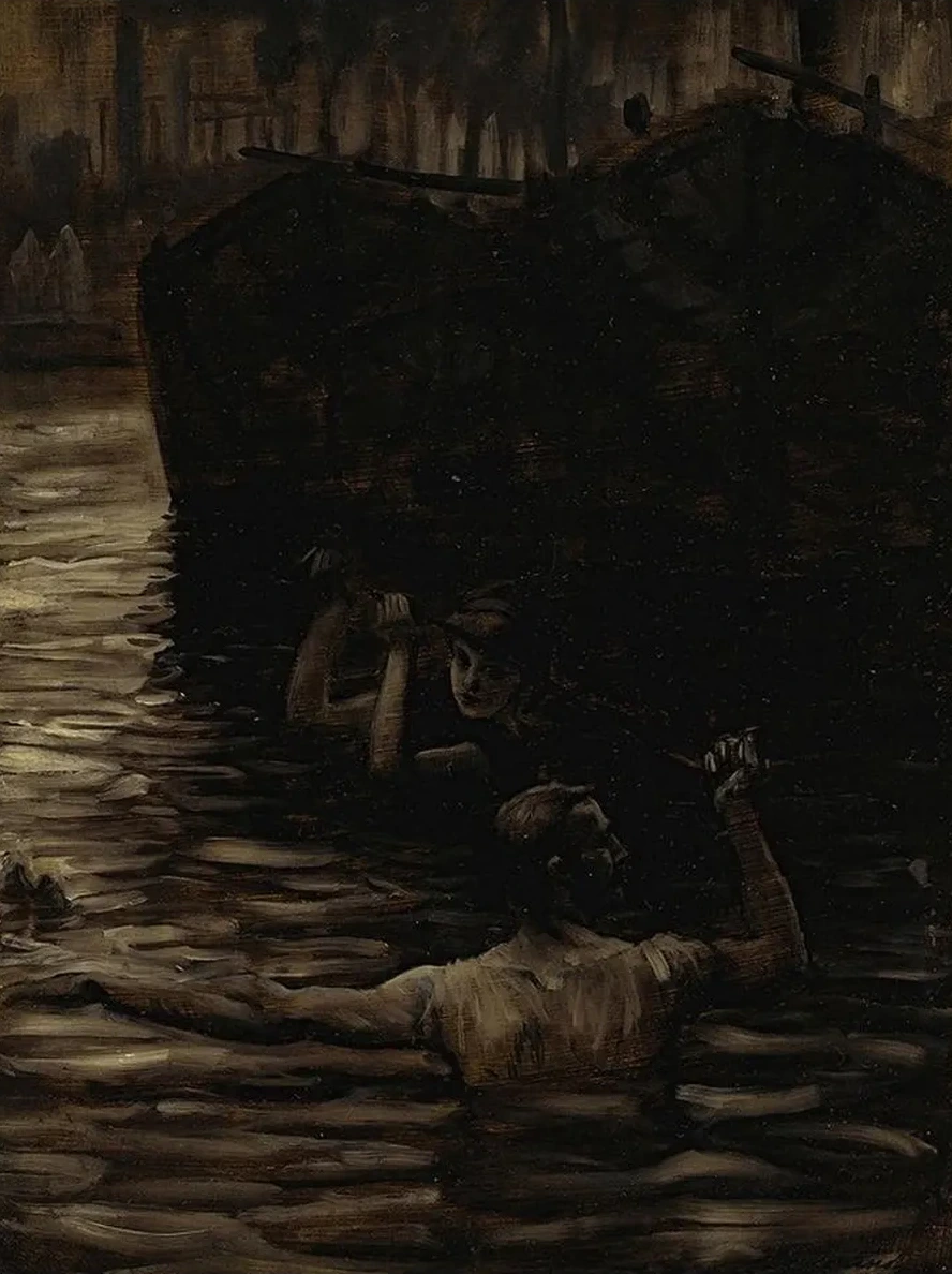 Renee and Reverchon Swimming in the Seine