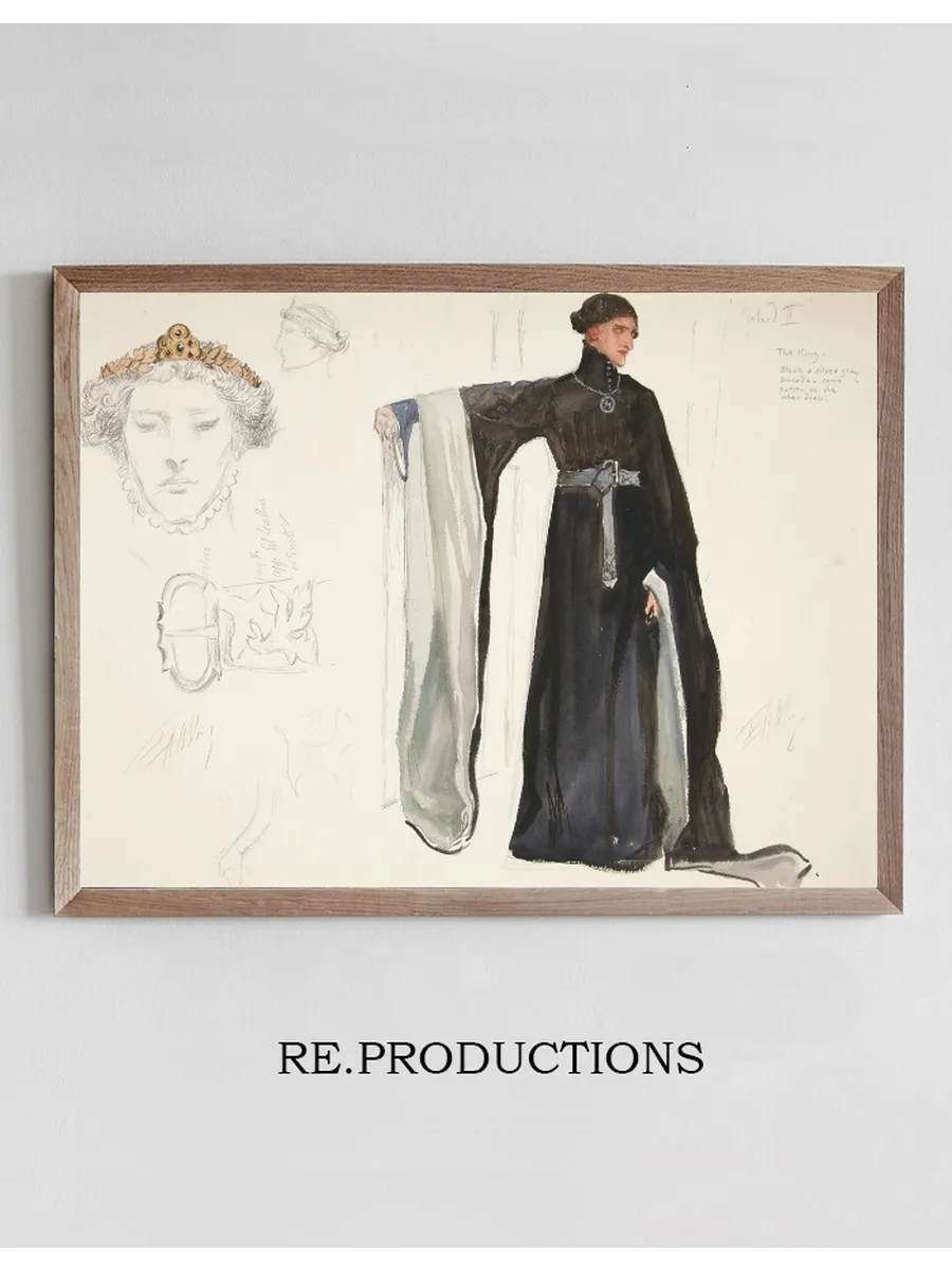 Richard II, costume sketch for Henry Irving's 1898 Planned Production of Richard II